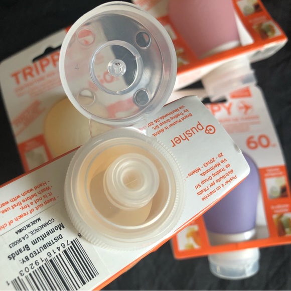 Set of 4 Trippy Silicone No Drip Cosmetic Travel Squeeze Bottles: 2 oz / 60 ml - Picture 4 of 8